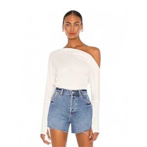 NWT We The Free Jess Long Sleeve Waffle Knit Thermal Top Women's Small Ivory